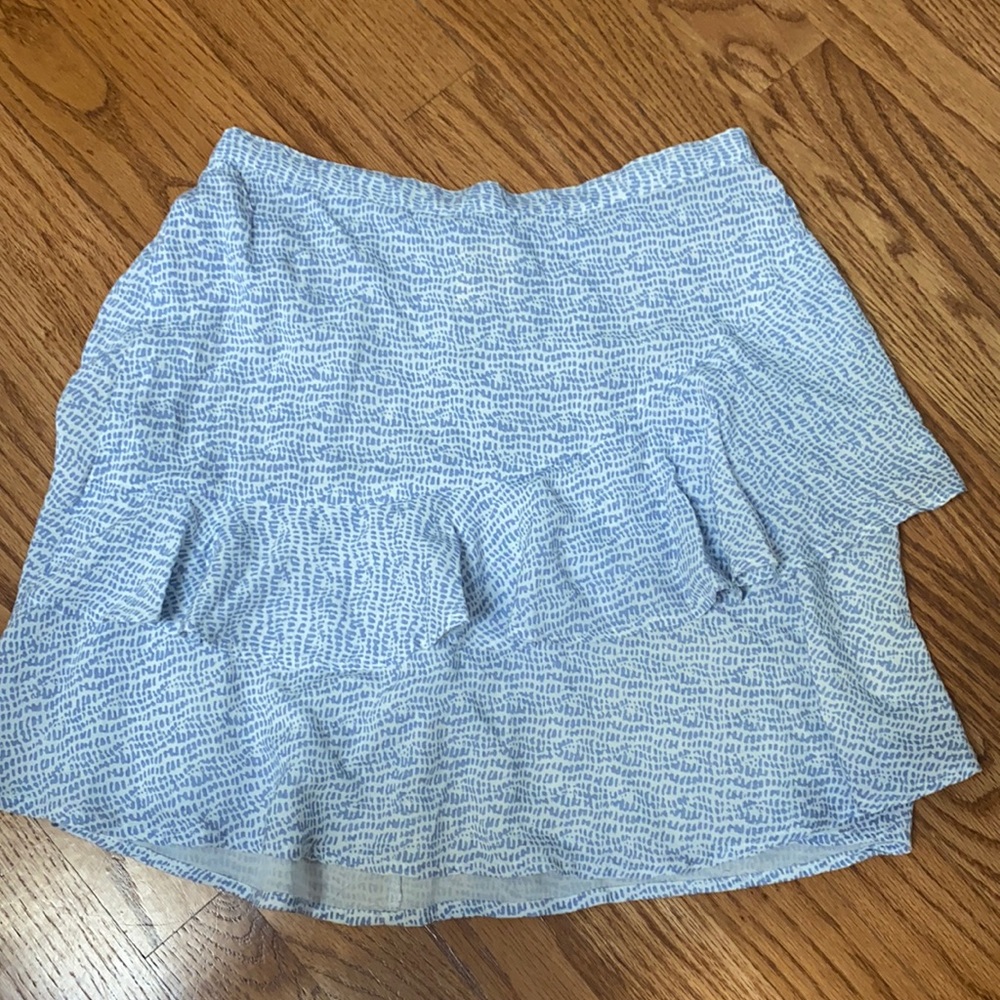 blue ruffle skirt